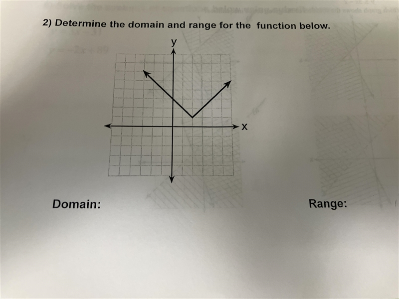 Determine the domain and range for the function below.-example-1