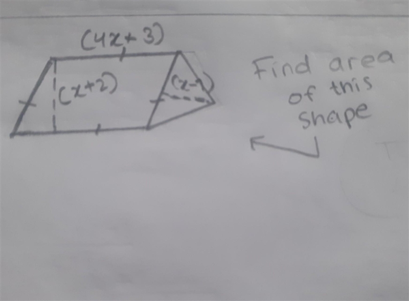 Help quick, it's based on polynomials . Find the area of the shape​-example-1