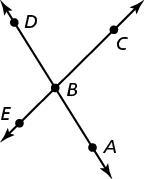 Adjacent --------------------- Vertical DBC and ABC ABC and DBE CBD and EBA EBA and-example-1