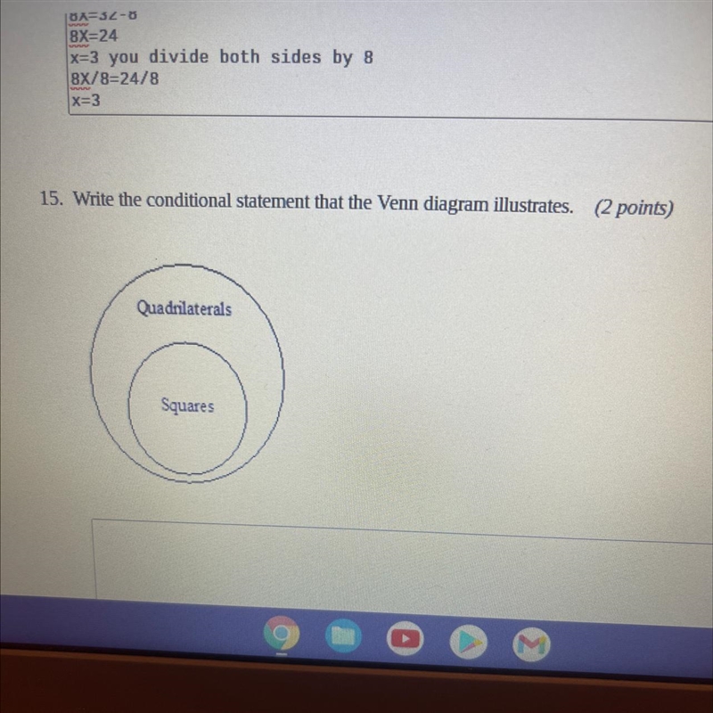 Write the conditional statement that the venn diagram illustrates. Ex bisects Pls-example-1