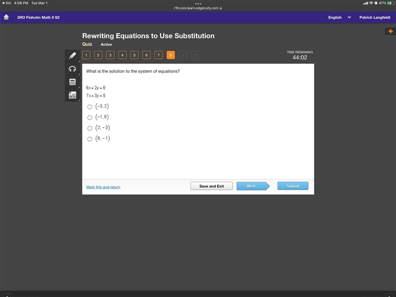 What is the solution to the system of equations?-example-1