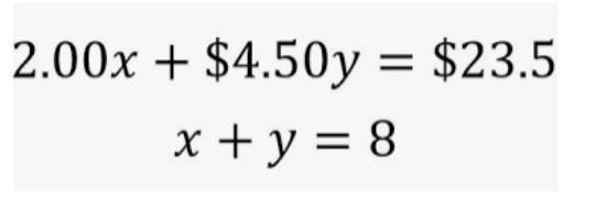 Which description could set up the following system of equations A. Drinks cost $2 and-example-1