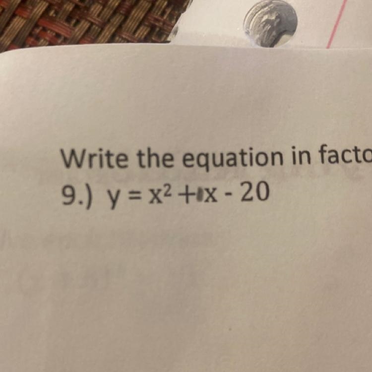 Write the equation in factored form then stayed the X intercepts-example-1