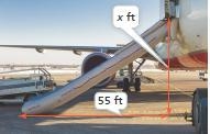 The evacuation slide from an aircraft is shown. If the slide is 73 feet long, what-example-1