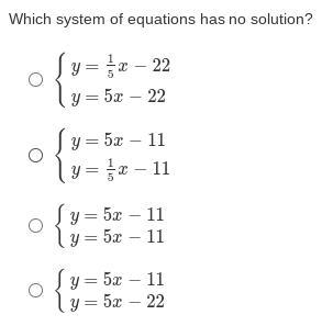 Which system of equations has no solution? HELP ASAP!!!!!!-example-1