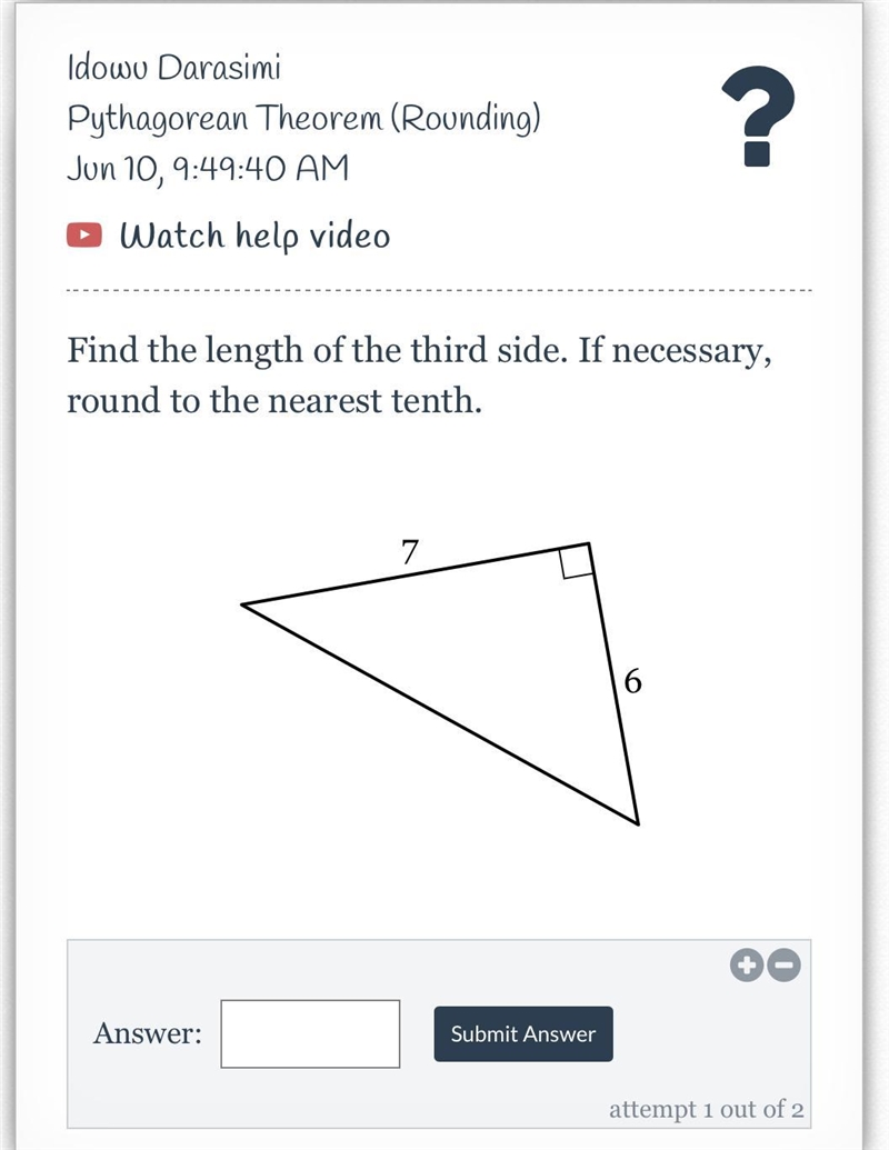 Find the length of the third side. If necessary, round to the nearest tenth.-example-1