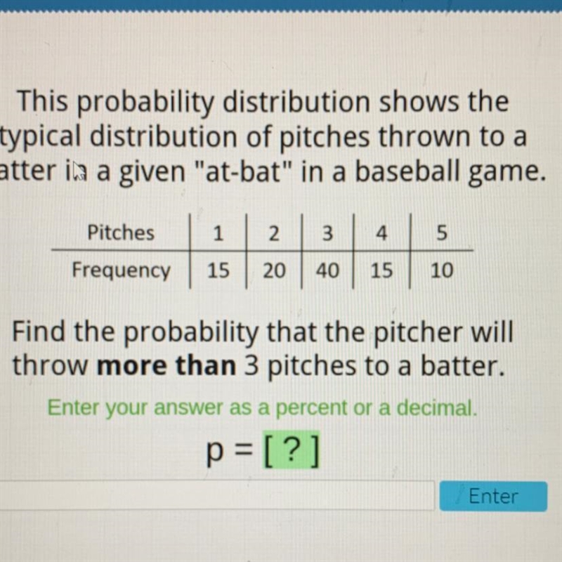 This probability distribution shows the typical distribution of pitches thrown to-example-1