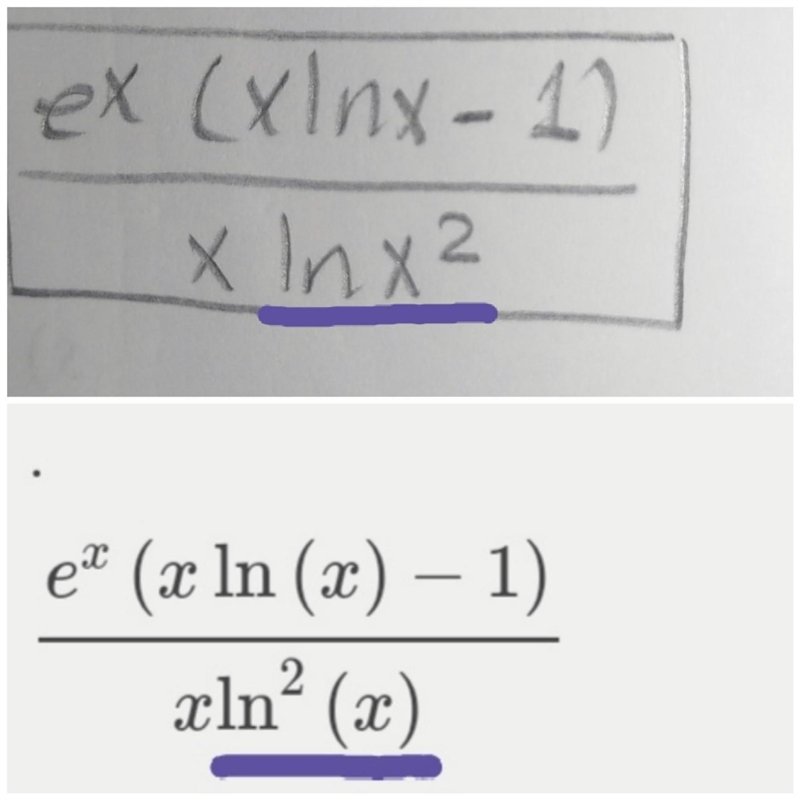 {(lnx)}^(2) ☝This equal to which one of them Which one of them is the right wrting-example-1