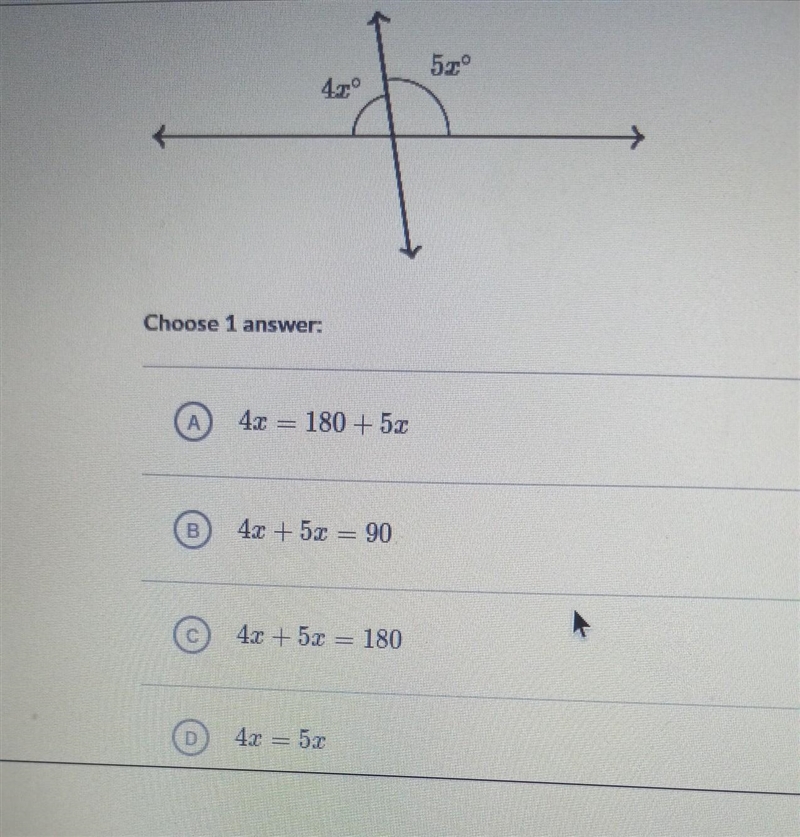 Which equation can be used to solve got x in the following diagram ​-example-1