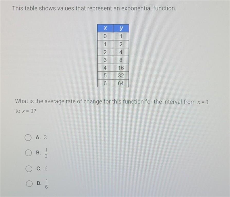 This table shows values that represent an exponential function. (See picture) What-example-1