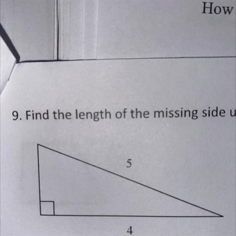 Find the length of the missing side using the pythagorean theorem-example-1