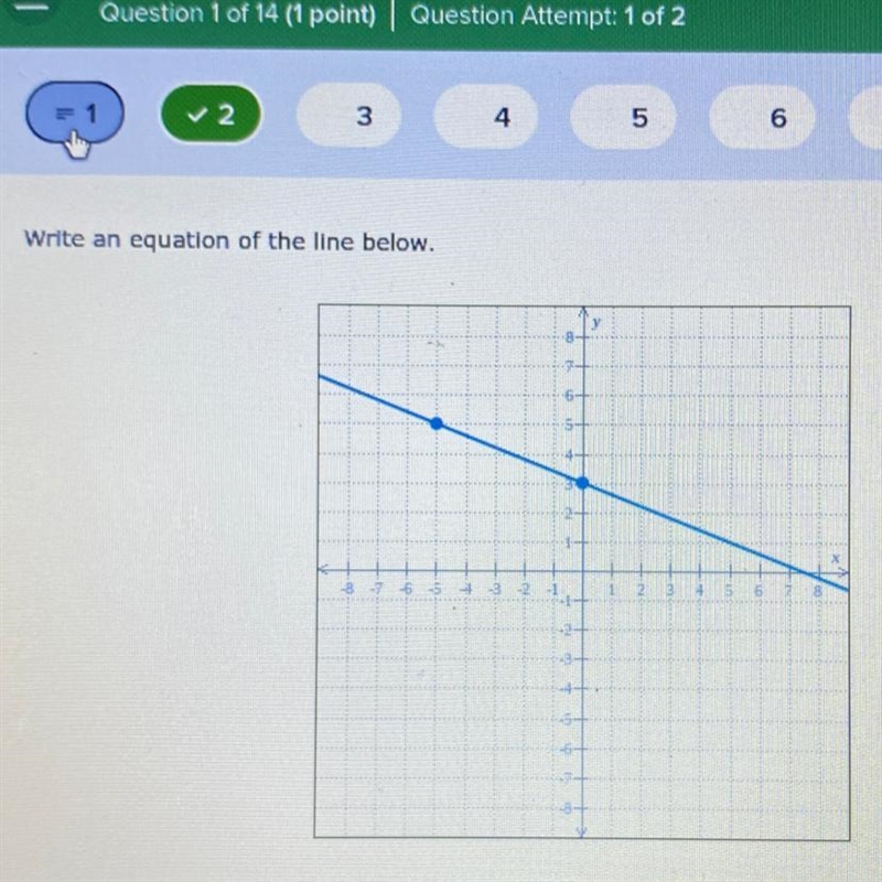 Write an equation of the line below.-example-1