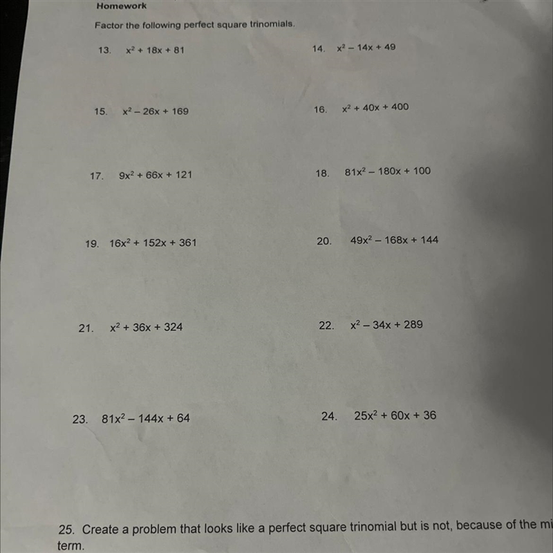 Factor the following perfect square trinomials.-example-1