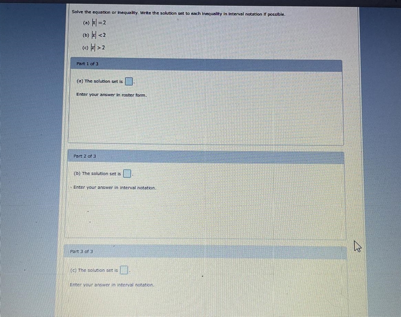 Solve the equation or inequality ride the solution set to each inequality in interval-example-1