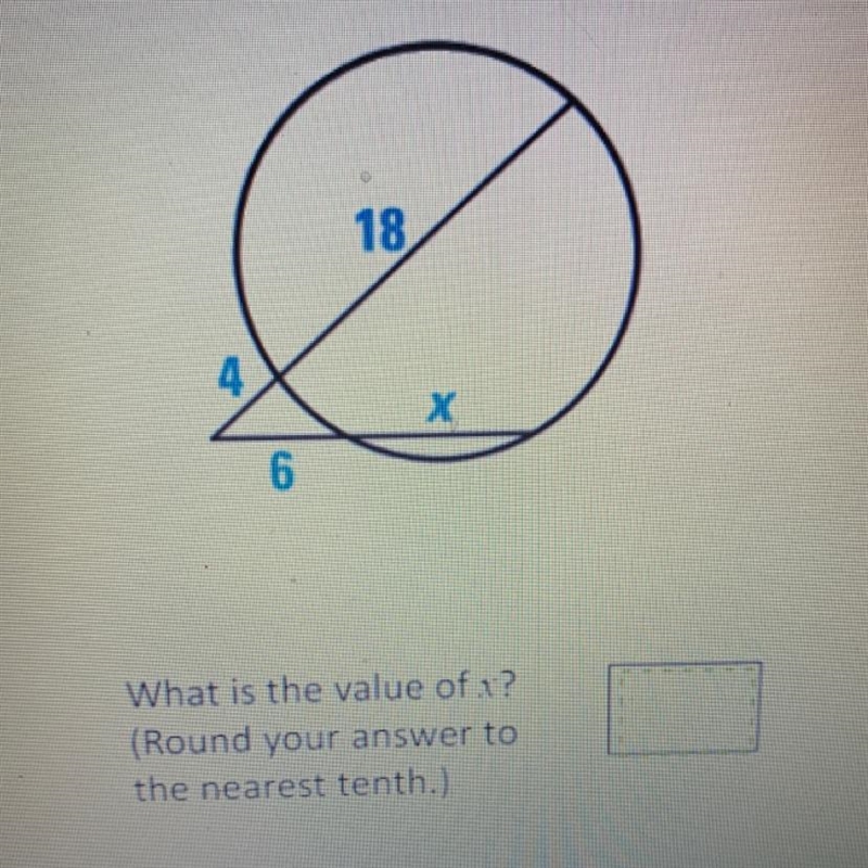 What is the value of x? (Round your answer to the nearest tenth.)-example-1