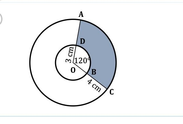 Find the area of the shaded region in terms of pi-example-1