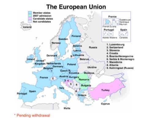 The map displays what late 20th-century historical development? A) regional trade-example-1