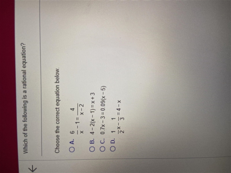 Which of the following is a rational equation-example-1