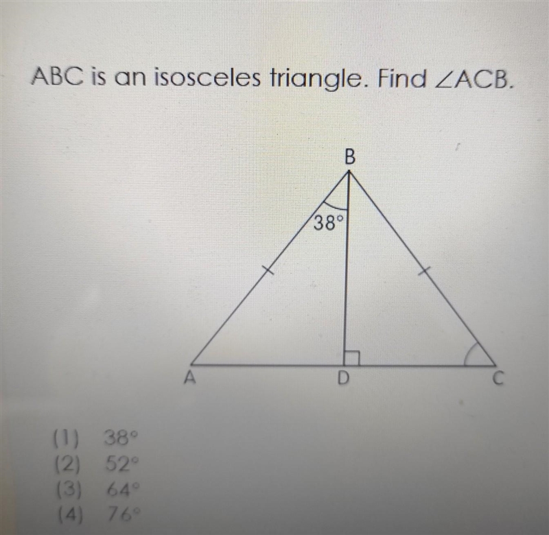 ABC is an isosceles triangle. Find ZACB​-example-1