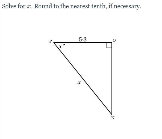 PLEASE ANSWER Solve for x. Round to the nearest tenth, if necessary.-example-1