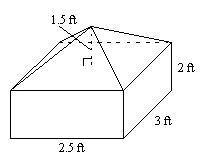 Tyler built a dollhouse for his sister shown in the diagram below. Find the volume-example-1