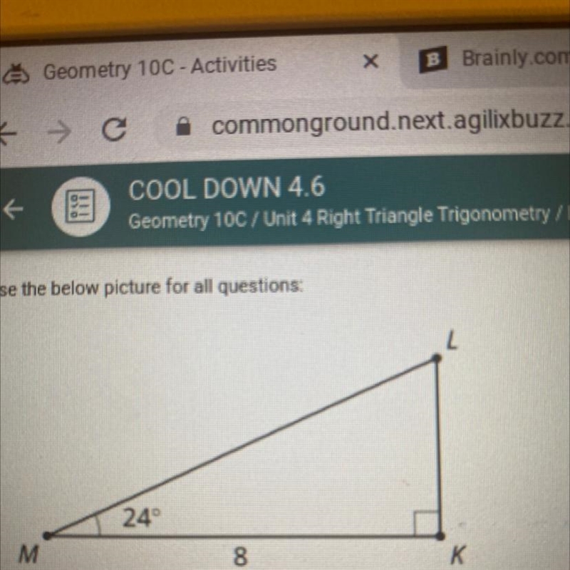 2. What is the measure of side KL?-example-1