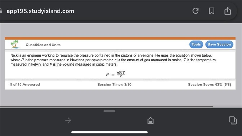 What must be the units of R, the gas constant, in this formula? A. Newton • meter-example-1