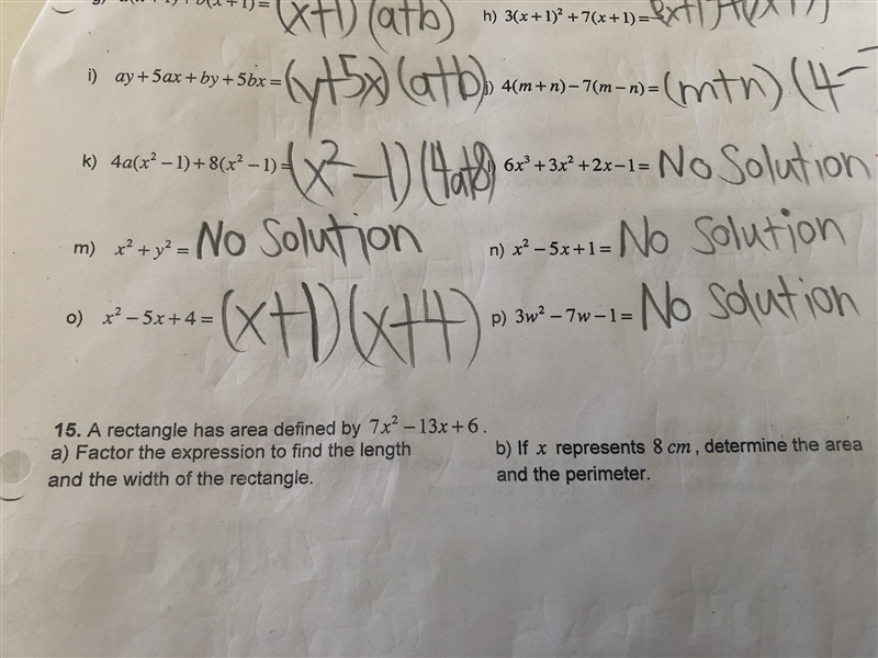 Guys can you please help me with The Question #15 A). and B). of The Factoring for-example-1