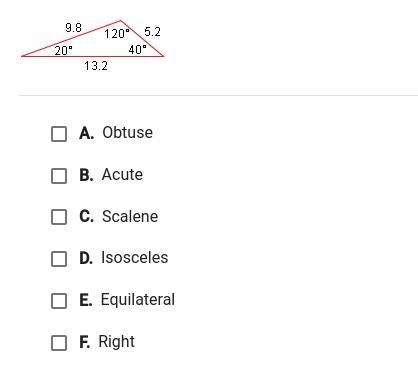 Classify the following triangle check all that apply-example-1