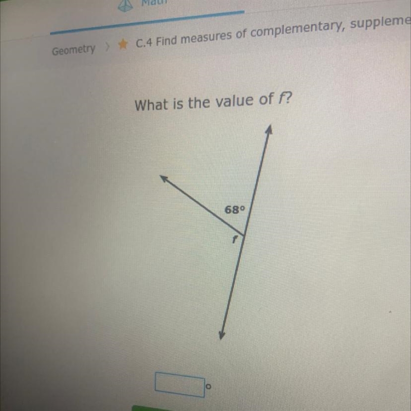 What is the value of f? 68°-example-1