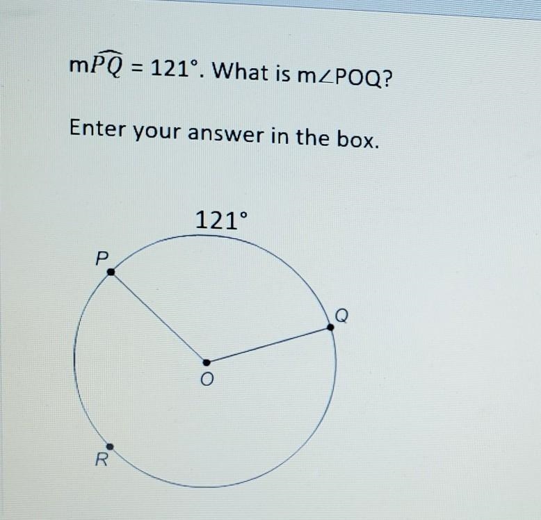 MPQ = 121°. What is m<POQ? Enter your answer in the box.​-example-1