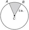 If m∠ACB = 36, find the area of the shaded sector.-example-1