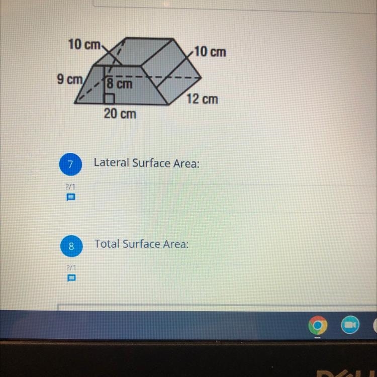 Please help I need the lateral surface area-example-1