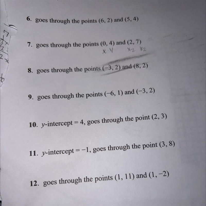 Write an equation in slope-intercept form when given two pieces of key information-example-1