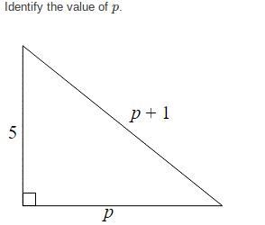 Identify the value of p. p = 11 p = 10 p = 12 p = 13-example-1