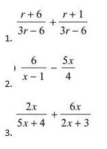 Topic: Addition and Subtraction of polynomials Directions: Simplify each rational-example-1