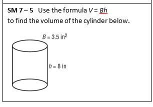 Use the formula V = Bh to find the volume of the cylinder below-example-1