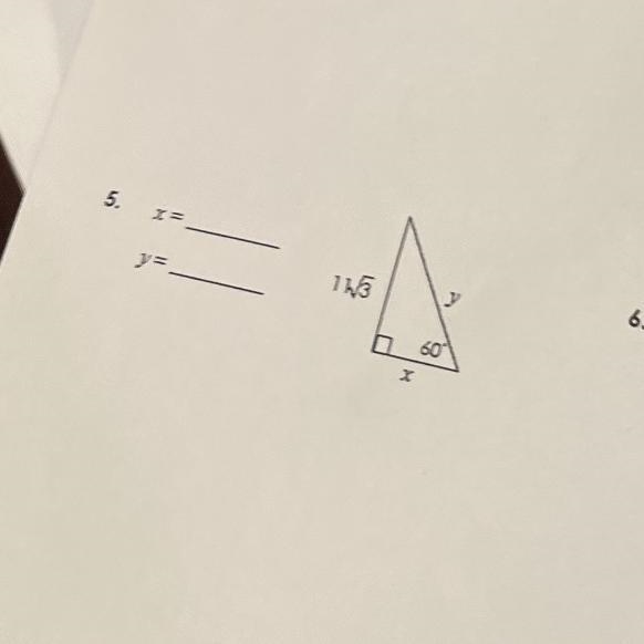 Find the value of the missing variables. please help x= y=-example-1