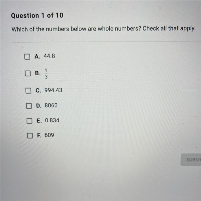 Which of the number below are whole numbers?-example-1