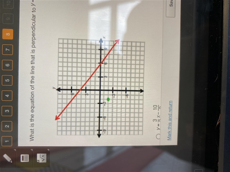 What is the equation of the line that is perpendicular to y=-x+4 and that passes through-example-1