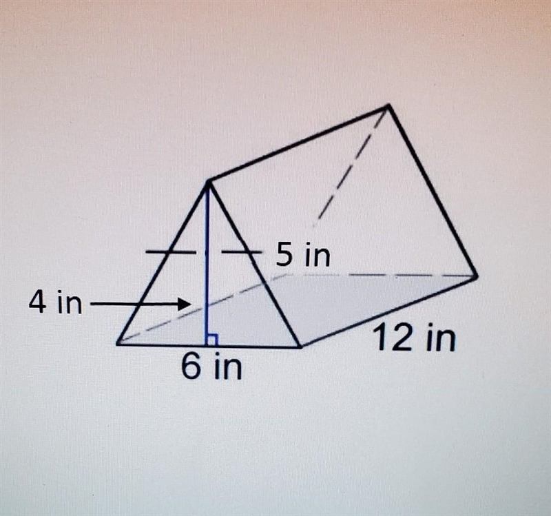 Becky made a box in the shape of the triangular prism shown. If she were to wrap this-example-1