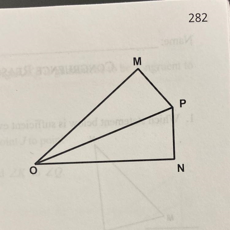 Given OP bisects angle MON, PM is perpendicular to OM and PN is perpendicular to ON-example-1