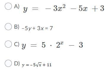 Which equation is a linear function?-example-1