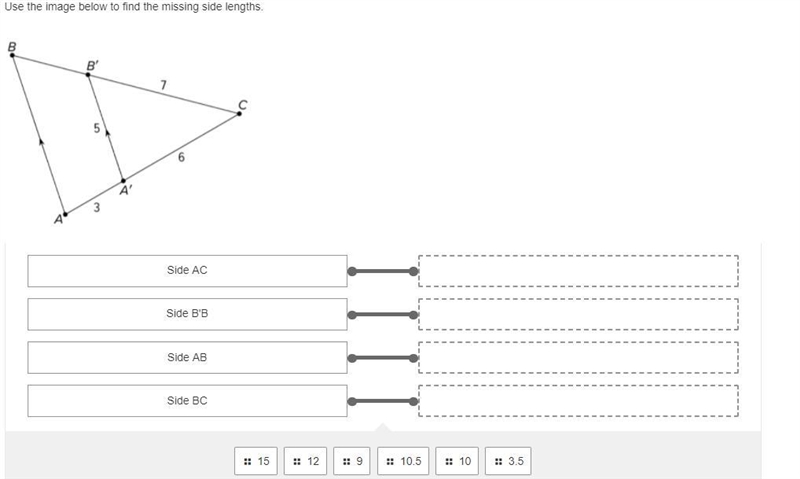 Use the image below to find the missing side lengths.-example-1