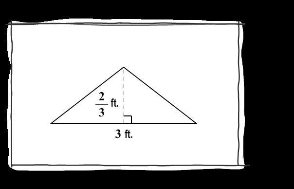 Find the area of the triangle shown using the formula A = \frac{1}{2} bh, where b-example-1