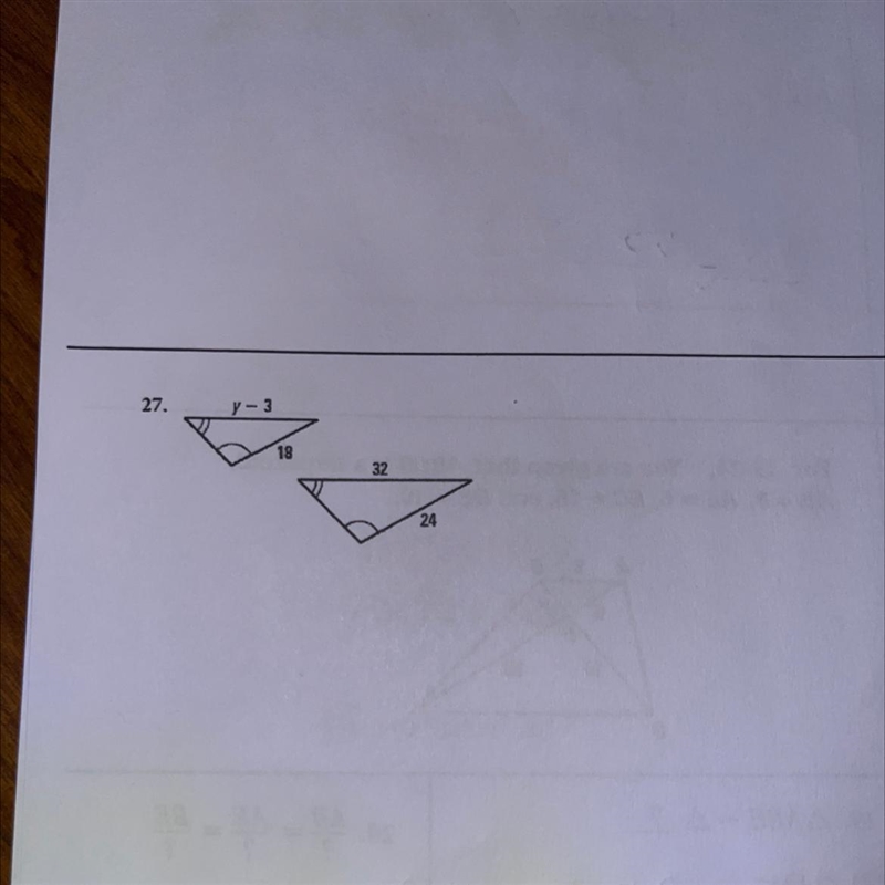 The triangles are similar. Find the value of the variable.-example-1