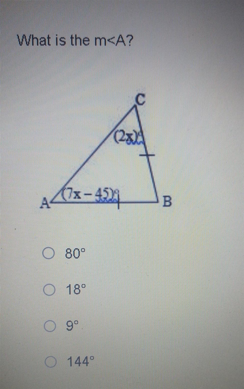 What is m<A? 40 points​-example-1