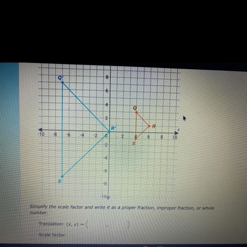 Please help asap!! translation: ( , ). scale factor : ?-example-1