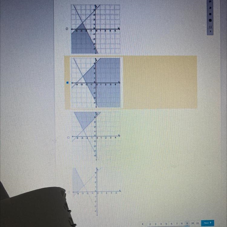 Which grapgh represents this system of inequalitys y≤x +4 2x+y ≤-4-example-1