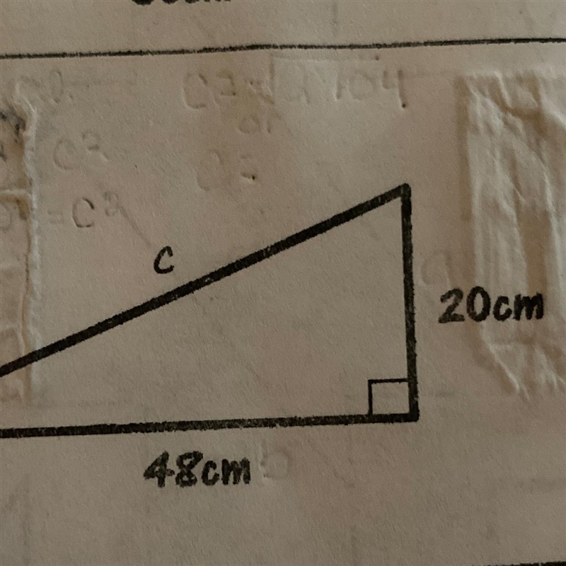 Can Someone Solve This By Using The Formula a^2+b^2=c^2-example-1